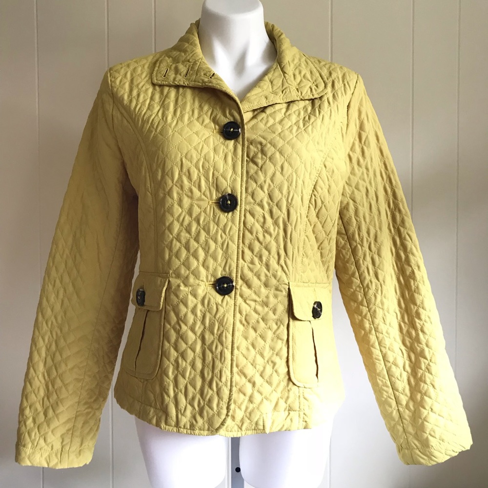Luii Yellow Waffle Weave Lightweight Jacket Sz L